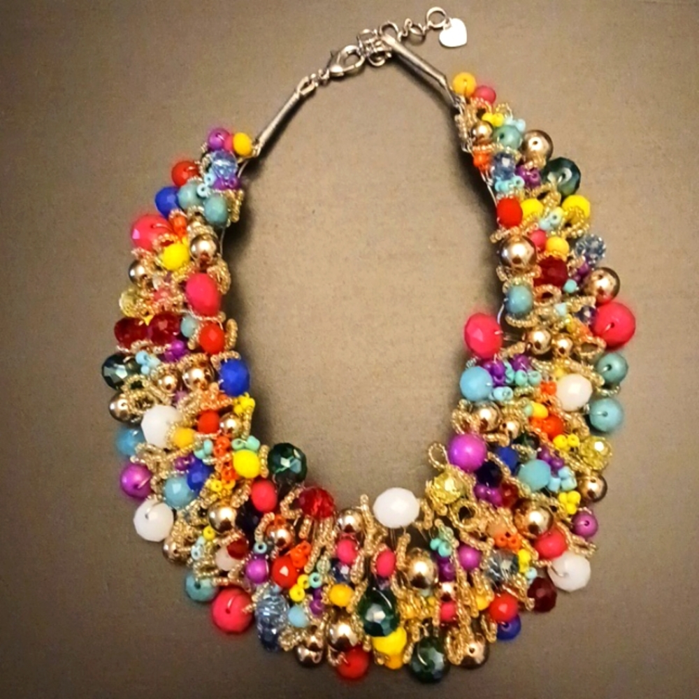 Multi Colored/Gold/Silver Beaded Necklace-Aldo